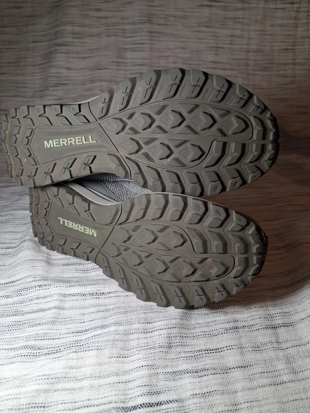 Merrell Mens Gray with Teal Trail Shoes Lace Up Size 9.5